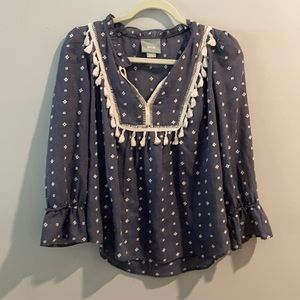 Anthropologie Maeve Blue Blouse size Small
